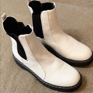 Sincerely Jules White and Black Ankle Boots